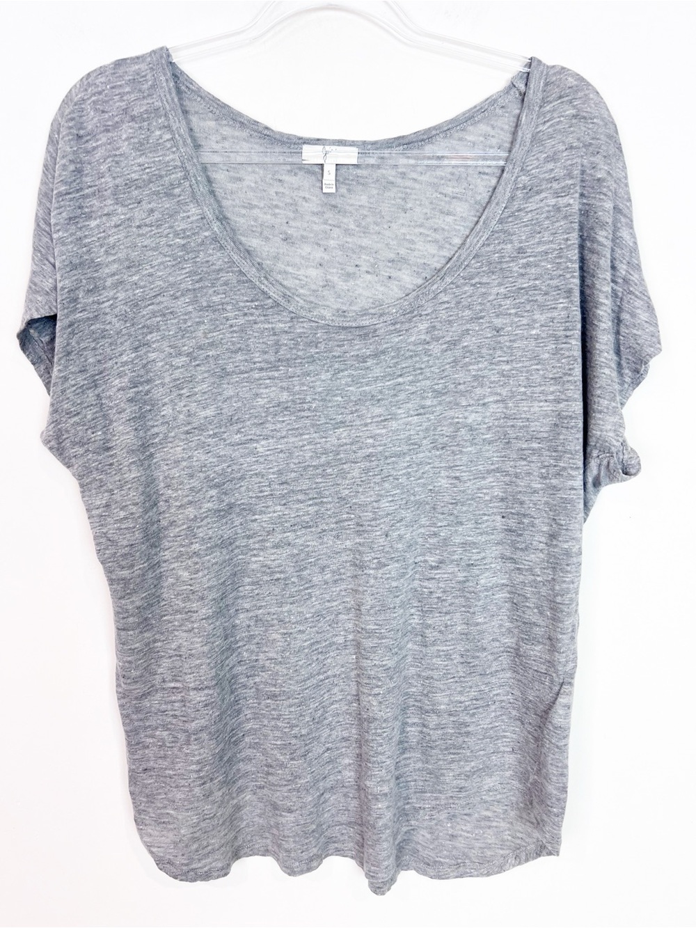 JOIE GRAY SCOOP NECK CAP SLEEVE T-SHIRT WOMENS SZ SMALL